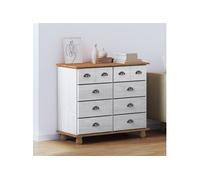 Commode ASKIM Blanche 91x40x79 cm Bois de Pin Massif