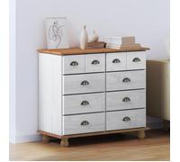 Commode ASKIM Blanche 91x40x79 cm Bois de Pin Massif