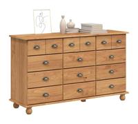 Commode Askim marron 79 x 40 x 133,5 cm pin massif | 12 tiroirs, design moderne, coulissant, 34,5 kg, capacité 60 kg