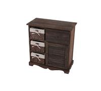 Commode avec 3 paniers 1 tiroir, 60x30x63cm shabby vintage marron