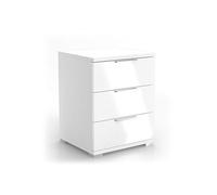Commode avec 3 tiroirs Buffet Armoire de rangement Panneaux MDF UV Brillant Moderne Chambre Salon Bureau 46x42x60cm blanche