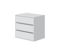 PEGANE Commode avec 3 tiroirs Coloris Blanc - Hauteur 56 x Largeur 60 x Profondeur 44 cm