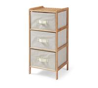 Commode avec 3 tiroirs en tissu Maldon 79 x 37 x 35 cm naturel / beige