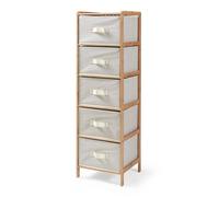 Commode avec 5 tiroirs en tissu Maldon 122 x 37 x 35 cm naturel / beige