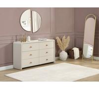 Commode avec 6 tiroirs - Beige - SELORINA