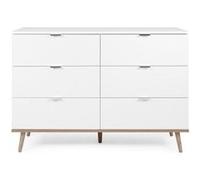 Commode avec 6 tiroirs en bois blanc 86,5x120x40cm