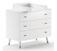 Commode Avec Plan à Langer "Billy" 100cm Blanc