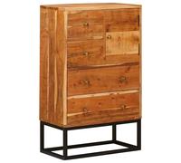 vidaXL Commode avec porte 55x30x90 cm Bois d'acacia massif - Coffre de rangement Naturel