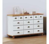 Vidaxl Commode Avec Tiroir Blanc 79 X 40 X 133,5 Cm Bois De Pin Massif Blanc
