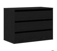 Commode avec tiroir - vidaxl - Noir - 80x41x58 cm - Bois d'ingénierie - Finition mat - Grand espace de stockage