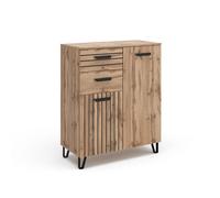 Vicco Commode avec tiroirs Amber, Chêne Wotan, 38x100cm
