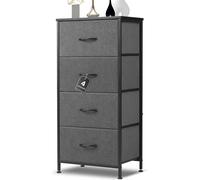 Commode avec tiroirs - commodes et sideboards pour la chambre à coucher, armoire avec 4 tiroirs en tissu, commode en tissu avec cadre en acier stable