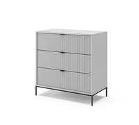 Vicco Commode avec tiroirs Eliza, Gris, 80x81.2cm | avec 3 tiroirs, pour le rangement et l’organisation dans le salon ou la chambre