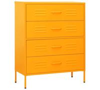 Commode Avec Tiroirs Et Niveleurs Réglables, Acier, Jaune Moutarde Multicolore