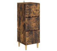 Commode avec Tiroirs Kouřový Dub 33 x 34,5 x 90 cm | Bois d'ingénierie, pieds eucalyptus, rangement chambre salon couloir, style vintage moderne