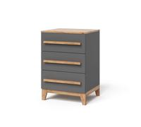 Commode avec tiroirs Malia 60x88cm avec 3 tiroirs Gris/Chêne Artisan Vitalispa 58344