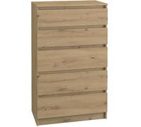Commode avec tiroirs Malwa M5 - Chêne artisan - Moderne - 5 tiroirs - 70 cm x 40 cm x 112 cm