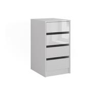 Commode avec tiroirs Sherry 40.2x76cm Blanc/Blanc Haute brillance Vicco 57714