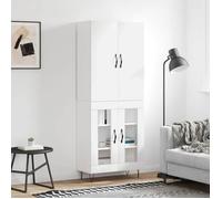 Commode Bahut/Vaisselier Buffet haut - SMG - Blanc 69,5x34x180 cm - Bois d'ingénierie NEWNEUF6360676