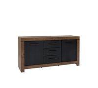 Commode Balin 160 cm Chêne Monastère/Chêne noir