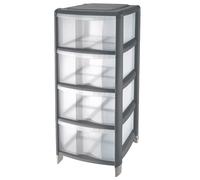 Bounce Generation Commode en Bambou 4 TIROIRS Gris CM.36X34h.80