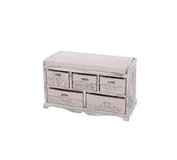 Commode / banc, 5 paniers, 77x36x45cm, shabby, vintage, blanc
