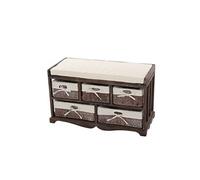 Commode / banc, 5 paniers, 77x36x45cm, shabby, vintage, marron
