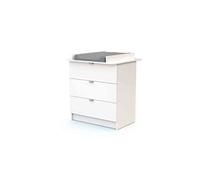 WEBABY - Commode à langer 3 tiroirs en bois ALBA Blanc - Taille unique
