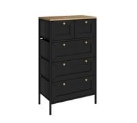 Vicco Commode Belaro, Noir, 56x95cm avec 5 tiroirs