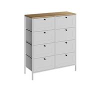 Commode Belaro, 80x95cm avec 8 tiroirs, Blanc, Vicco 51893
