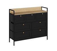 Vicco Commode Belaro, Noir, 98x85cm avec 7 tiroirs, pour Le Rangement de vêtements et d’Objets du Quotidien