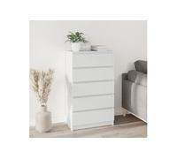 vidaXL Commode 823016 – 5 tiroirs, armoire de rangement pour salon et chambre, blanc