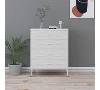Commode Blanc 80x35x101,5 cm Acier
