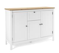Commode blanc dressoir meuble de rangement avec 3 portes 1 tiroir Homestyle4u