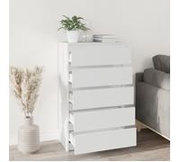 Commode Blanc - SALUTUYA - Simplicité durable - blanc - bois d'ingénierie - 60 x 36 x 103 cm (L x l x H) - JY901