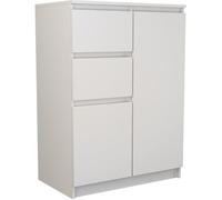 Commode Blanche 2D2S - Moderne - Blanc Mat - 2 Tiroirs - 2 Portes - 97 cm