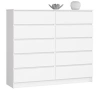 Home Collective Commode Blanche de 140 cm de Large avec 10 tiroirs, Chambre à Coucher et Salon, Polyvalente pour l'entrée et la Chambre d'enfant