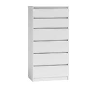 Commode blanche - Karo K6 - 6 tiroirs - Design minimaliste - Finition laquée