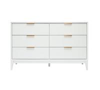 Miliboo - Commode blanche mat et métal doré 6 tiroirs L120 cm GIANA