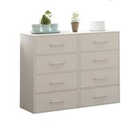 Commode blanche moderne du milieu du siècle - 3-4 niveaux double coffre 30 cm de profondeur pour chambre à coucher, salon, couloir - Slish & Functal (taille : 96 x 30 x 76 cm)