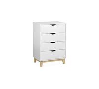 Commode blanche scandinave - Floki - pieds en bois de sapin. 4 tiroirs. 60x40x90cm