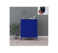 Commode Bleu marine 80x35x101,5 cm Acier