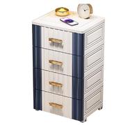 Commode bleue à 3 à 6 niveaux, commode multifonction pour chambre à coucher, entrée, bureau et salle de classe, armoire de sol compacte (42,9 x 35,1 x 72,9 cm)