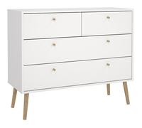 Commode BODO - 4 tiroirs - Blanc mat - Style scandinave - L98,7 x P39,1 x H81,7 cm