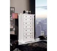 Commode bois Armoire salon Blanc Commodes 7 tiroirs