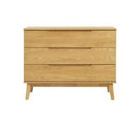 Commode scandinave bois clair chêne 3 tiroirs L90 cm FELIX