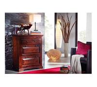 MASSIVMOEBEL24.DE Commode - Bois Massif d'acacia laqué (Nougat) - Style Colonial - Oxford #904