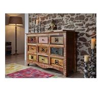 MASSIVMOEBEL24.DE Commode - Bois Massif recyclé Multicolore laqué - Inspiration Ethnique - Nature of Spirit #59