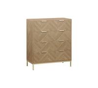 Commode Budapest quatre tiroirs décor chevrons L 80 x l 40 x H 95cm