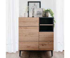 Commode Buffet à Tiroirs en Bois Massif Meuble de Salon Rangement Homestyle4u